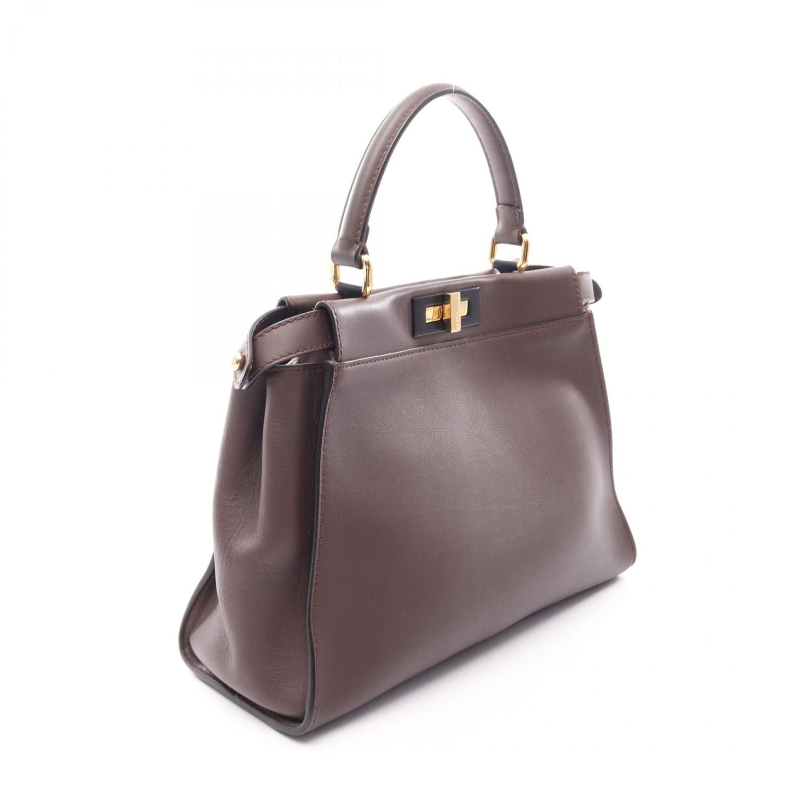 Fendi Handbag Peekaboo Regular Dark Brown Leather — view 2