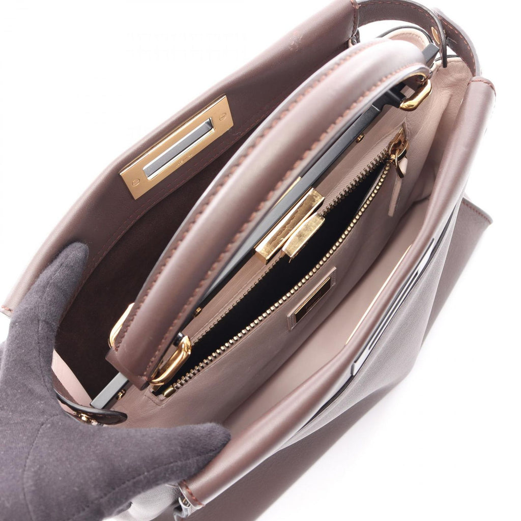 Fendi Handbag Peekaboo Regular Dark Brown Leather — view 3