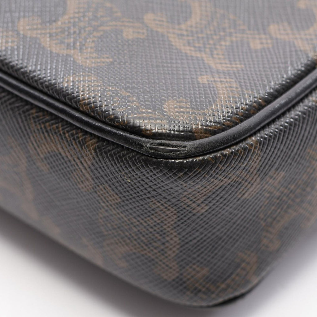 Celine Shoulder Bag Triomphe Black Canvas Leather — view 6