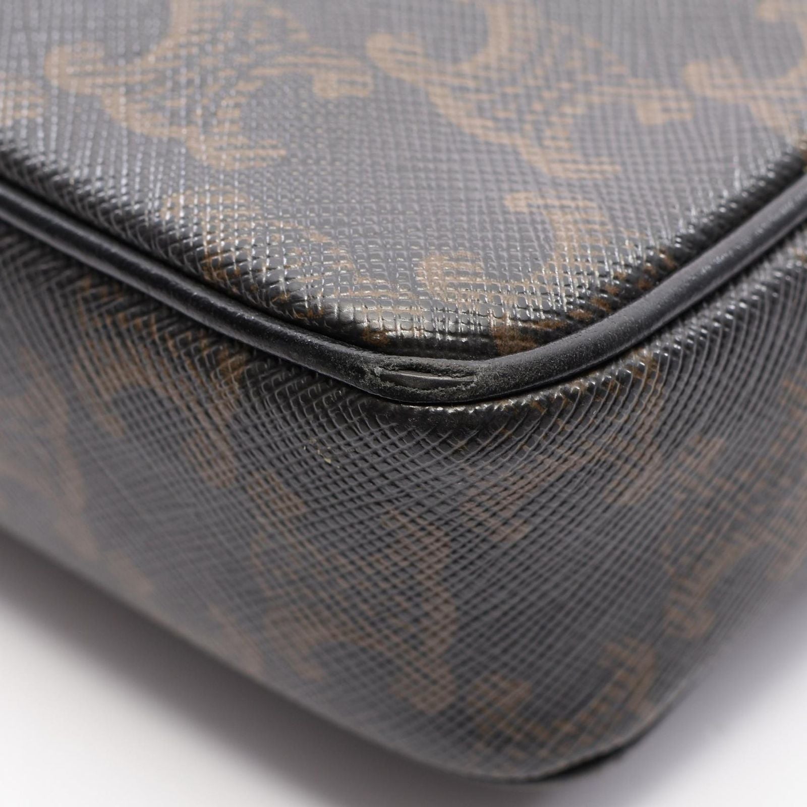 Celine Shoulder Bag Triomphe Black Canvas Leather — view 6