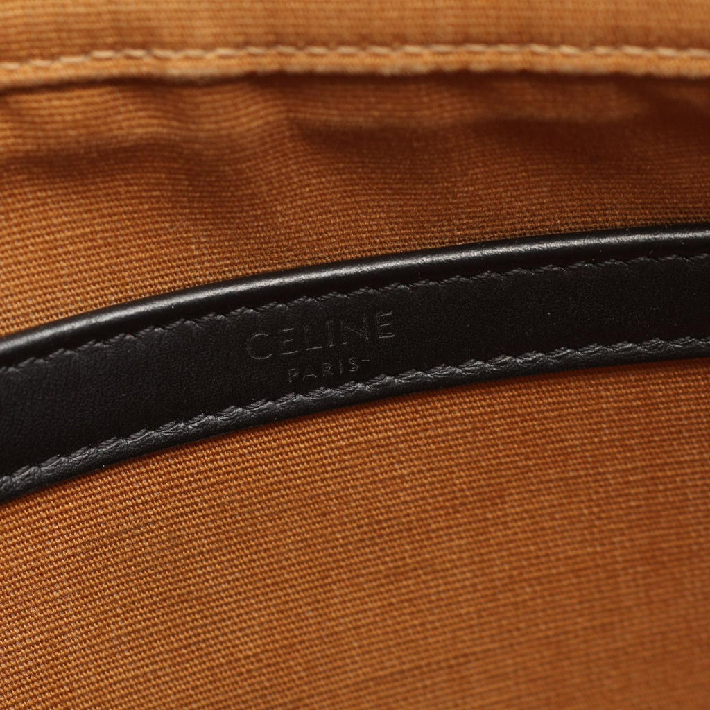 Celine Shoulder Bag Triomphe Black Canvas Leather — view 4
