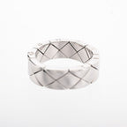 Chanel Ring Quilted White Gold
