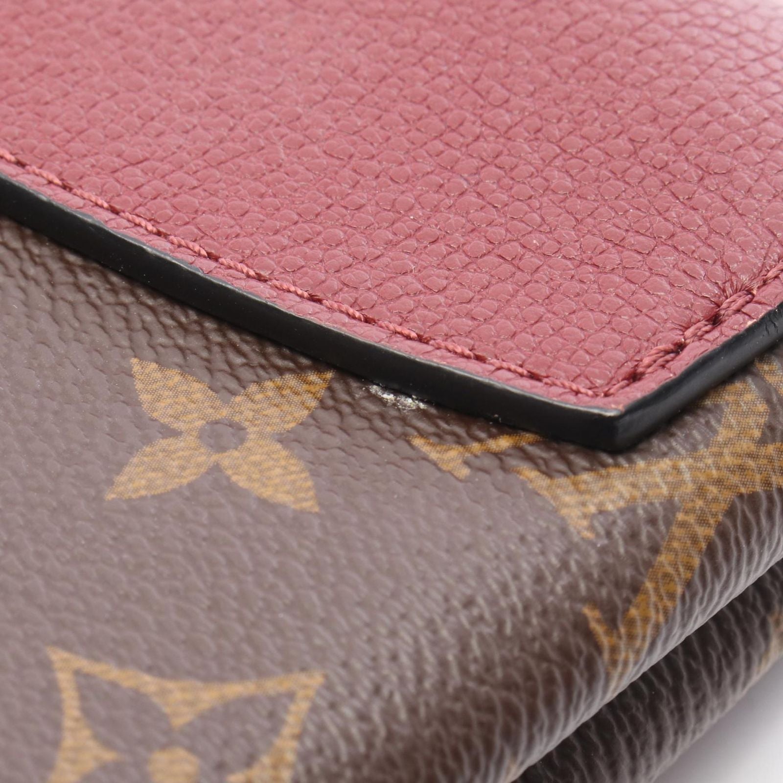 Louis Vuitton Shoulder Bag Saint Placide Bordeaux Canvas Leather — view 8