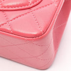 Chanel Shoulder Bag Mini Quilted Pink Lambskin Chain — view 8