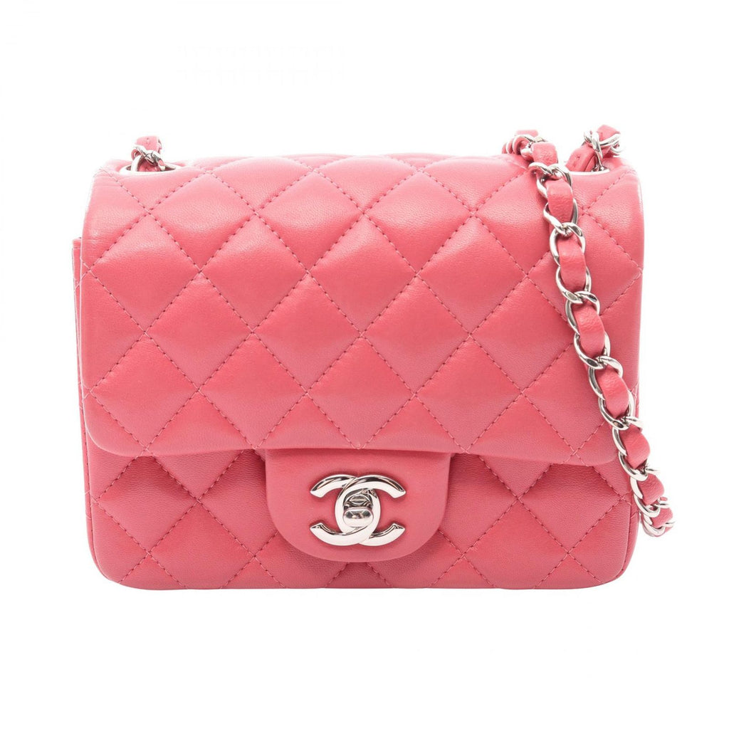 Chanel Shoulder Bag Mini Quilted Pink Lambskin Chain