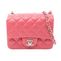 Chanel Shoulder Bag Mini Quilted Pink Lambskin Chain