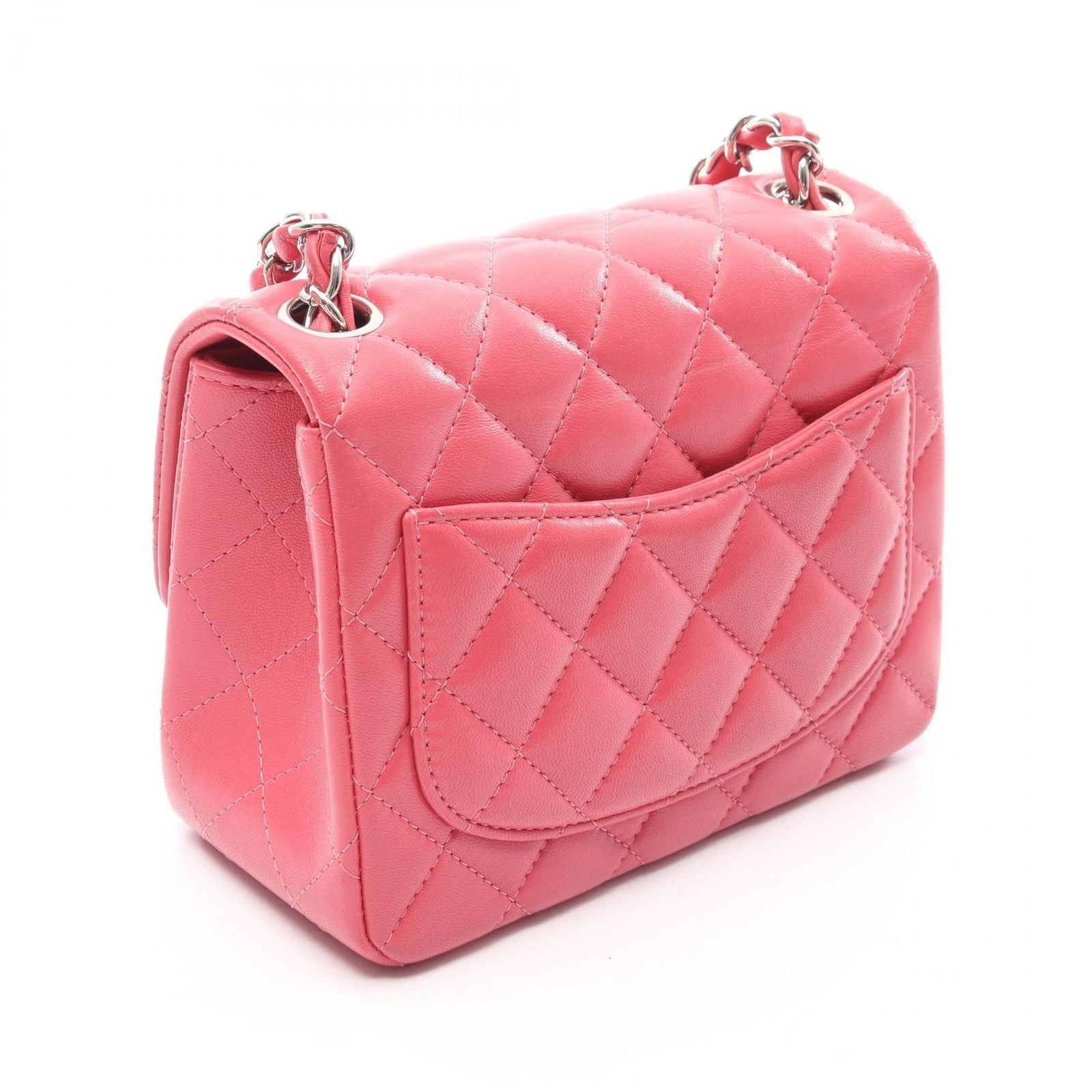 Chanel Shoulder Bag Mini Quilted Pink Lambskin Chain — view 2
