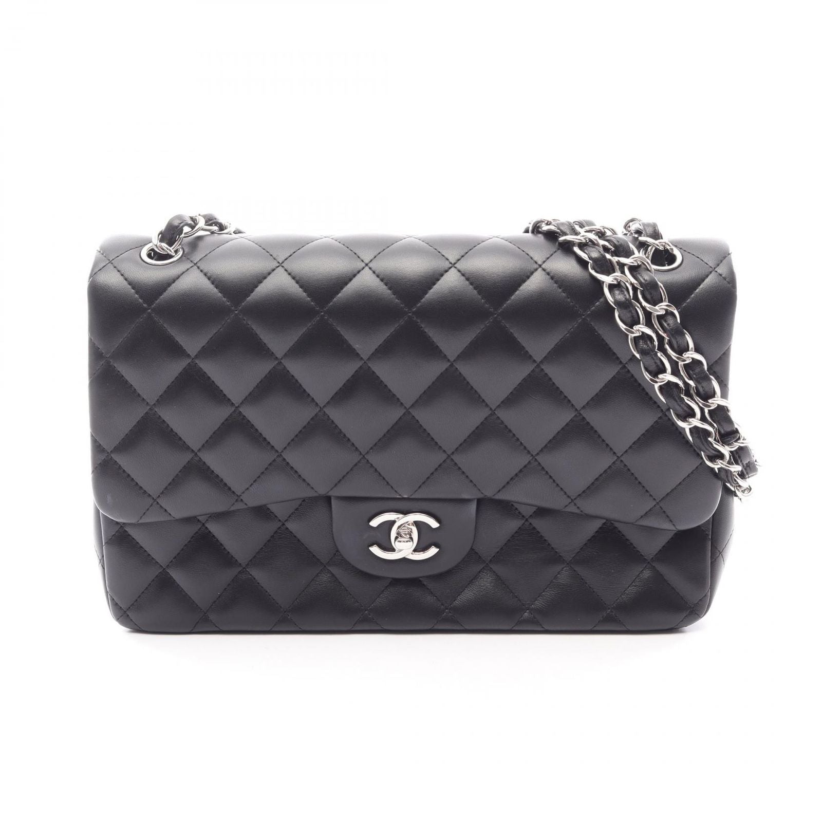 Chanel Shoulder Bag Maxi Quilted 30 Classic Large Double Flap Black Lambskin
