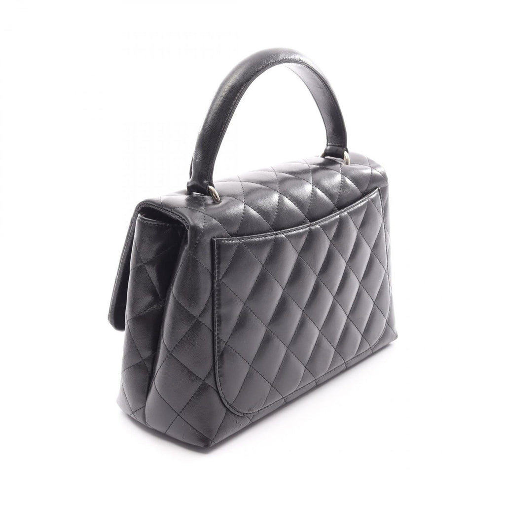 Chanel Handbag Quilted Top Handle Black Lambskin — view 2