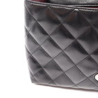 Chanel Handbag Quilted Top Handle Black Lambskin — view 8