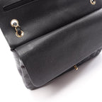 Chanel Shoulder Bag Deca Quilted 30 Classic Large Double Flap Black Calf Chain — view 8