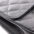 Chanel Shoulder Bag Deca Quilted 30 Classic Large Double Flap Black Calf Chain — view 9