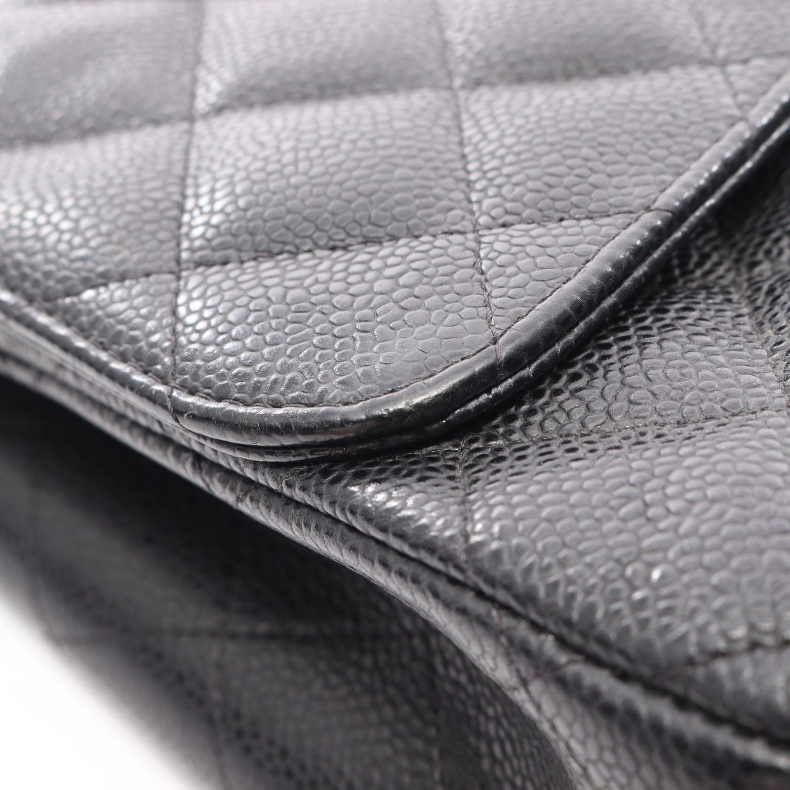 Chanel Shoulder Bag Deca Quilted 30 Classic Large Double Flap Black Calf Chain — view 9