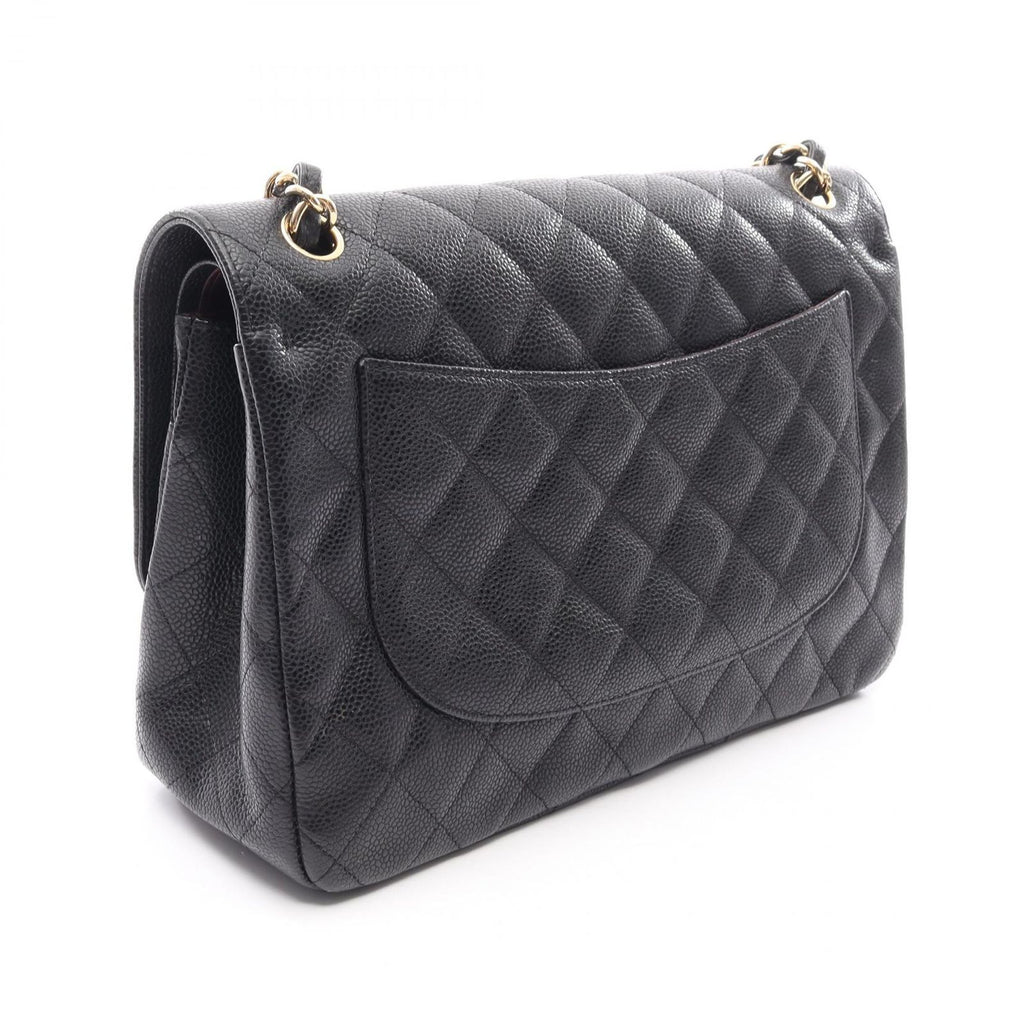 Chanel Shoulder Bag Deca Quilted 30 Classic Large Double Flap Black Calf Chain — view 2
