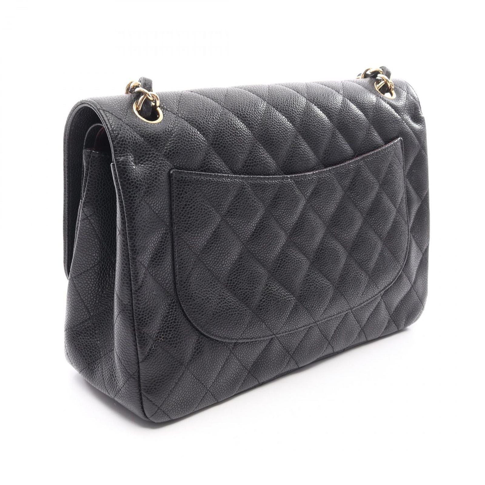Chanel Shoulder Bag Deca Quilted 30 Classic Large Double Flap Black Calf Chain — view 2