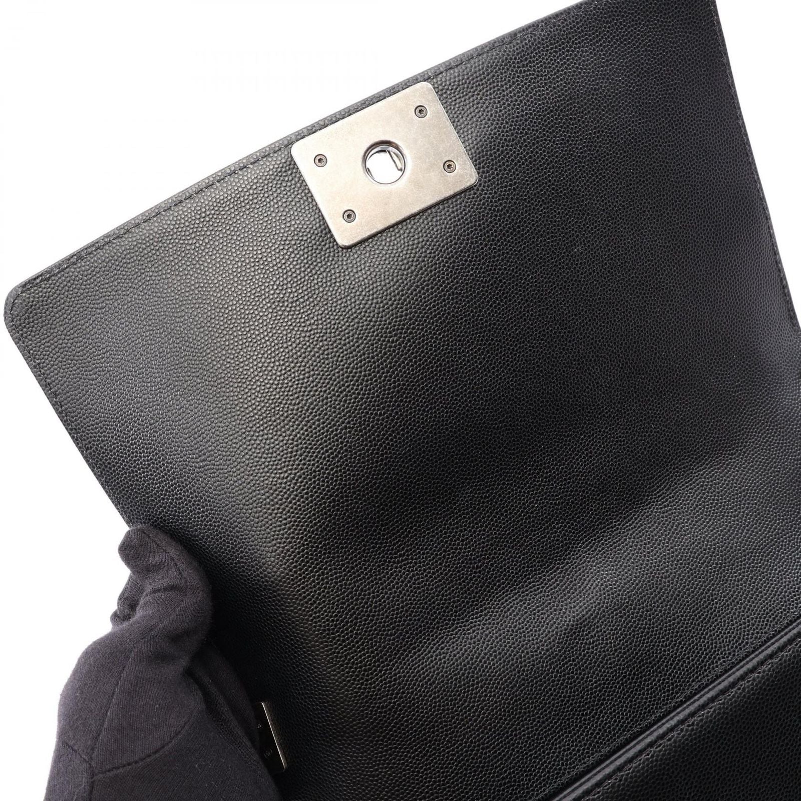 Chanel Shoulder Bag Boy Black Calf Boy Chain — view 8