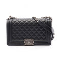 Chanel Shoulder Bag Boy Black Calf Boy Chain