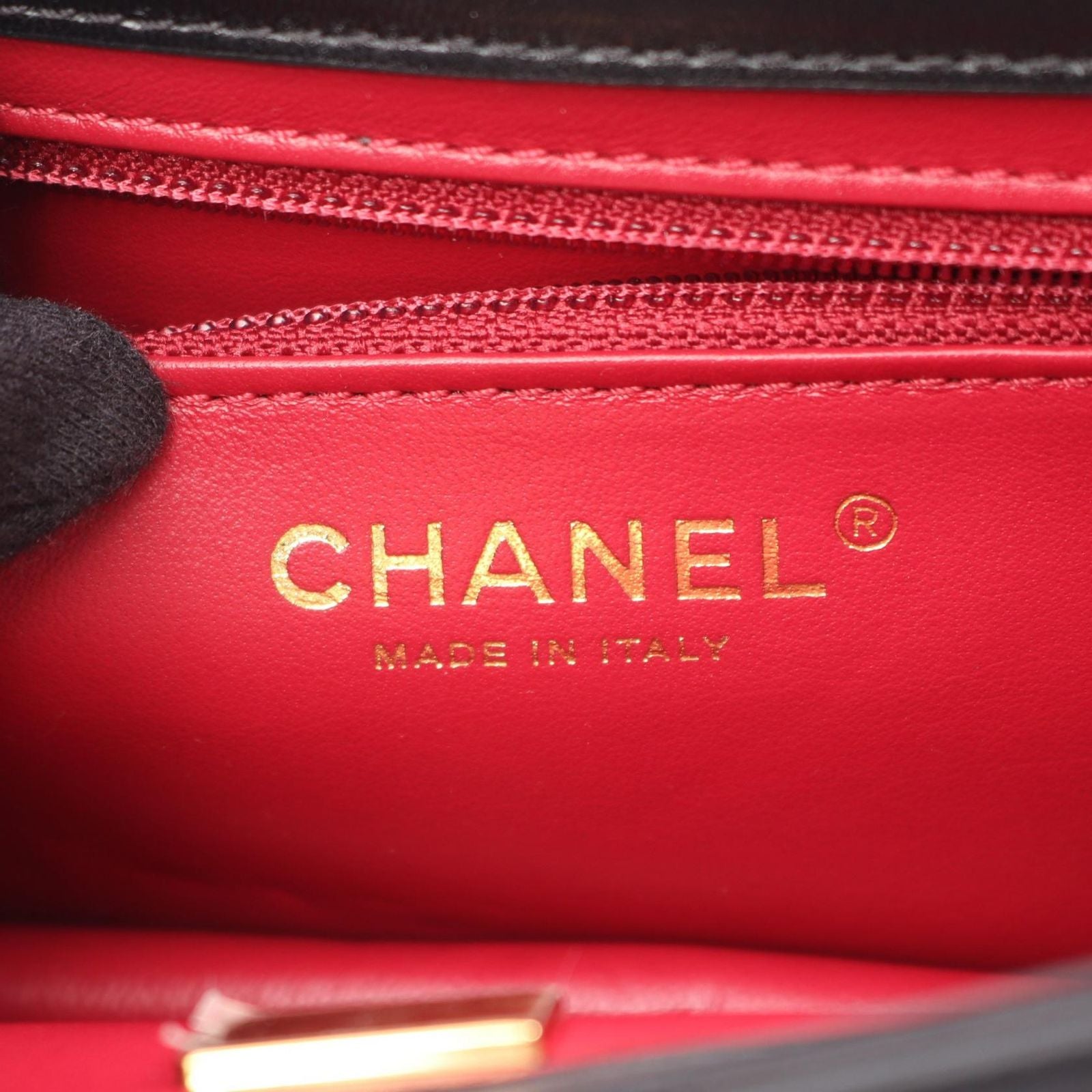 Chanel Shoulder Bag Quilted Black Lambskin Mini Flap Chain — view 4