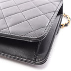 Chanel Shoulder Bag Quilted Black Lambskin Mini Flap Chain — view 7