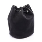 Chanel Shoulder Bag Deauville Black Canvas Leather Drawstring Small — view 2