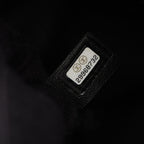 Chanel Shoulder Bag Deauville Black Canvas Leather Drawstring Small — view 5