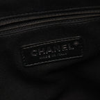 Chanel Shoulder Bag Deauville Black Canvas Leather Drawstring Small — view 4