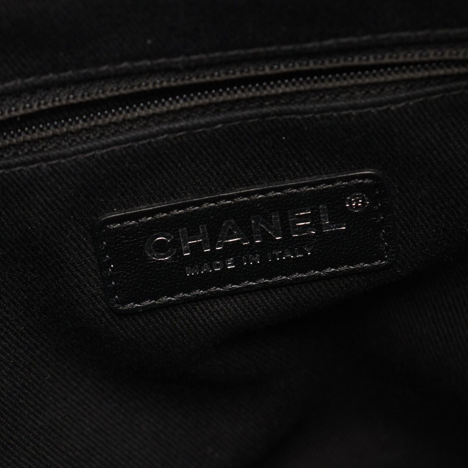 Chanel Shoulder Bag Deauville Black Canvas Leather Drawstring Small — view 4
