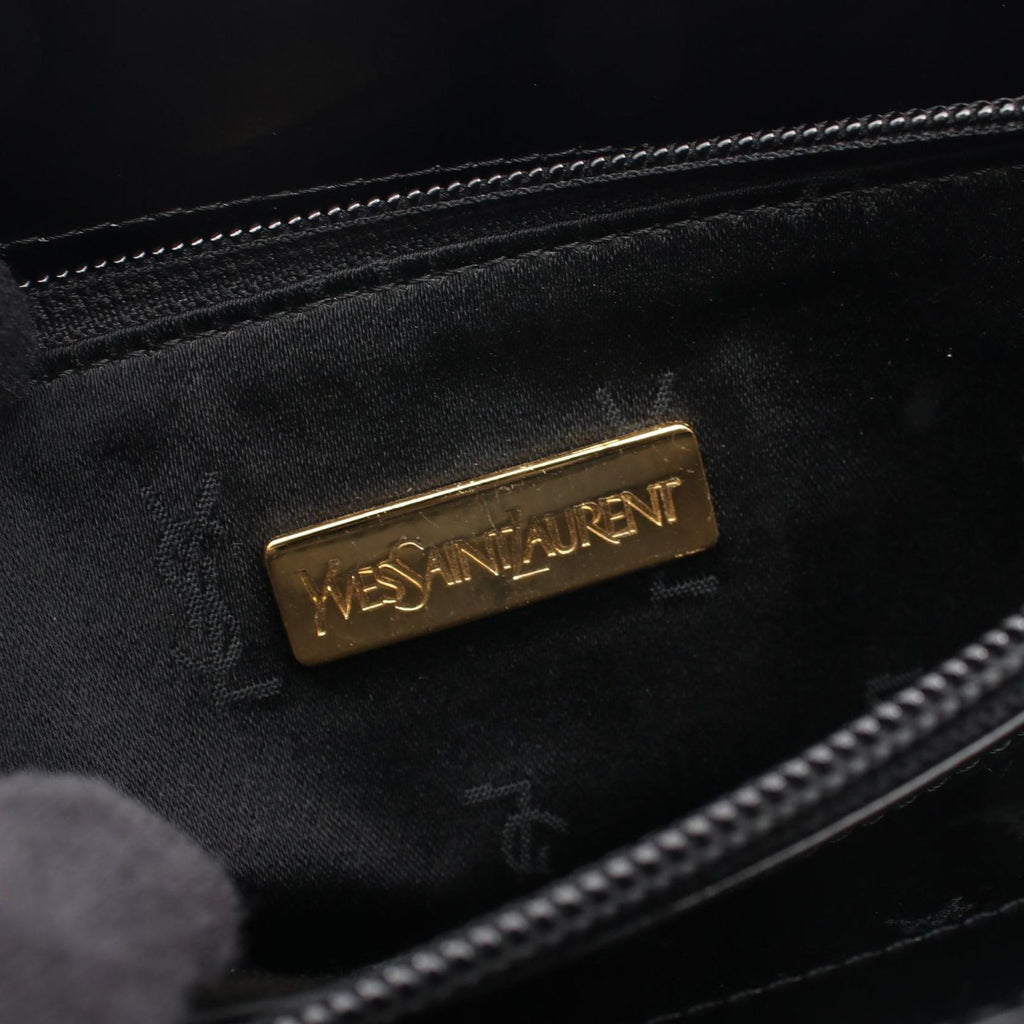 Saint Laurent Tote YSL Logo Black Leather YSL Plate — view 4
