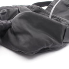 Prada Shoulder Bag Triangle Logo Black Nylon Saffiano Leather — view 6