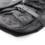 Prada Shoulder Bag Triangle Logo Black Nylon Saffiano Leather — view 7