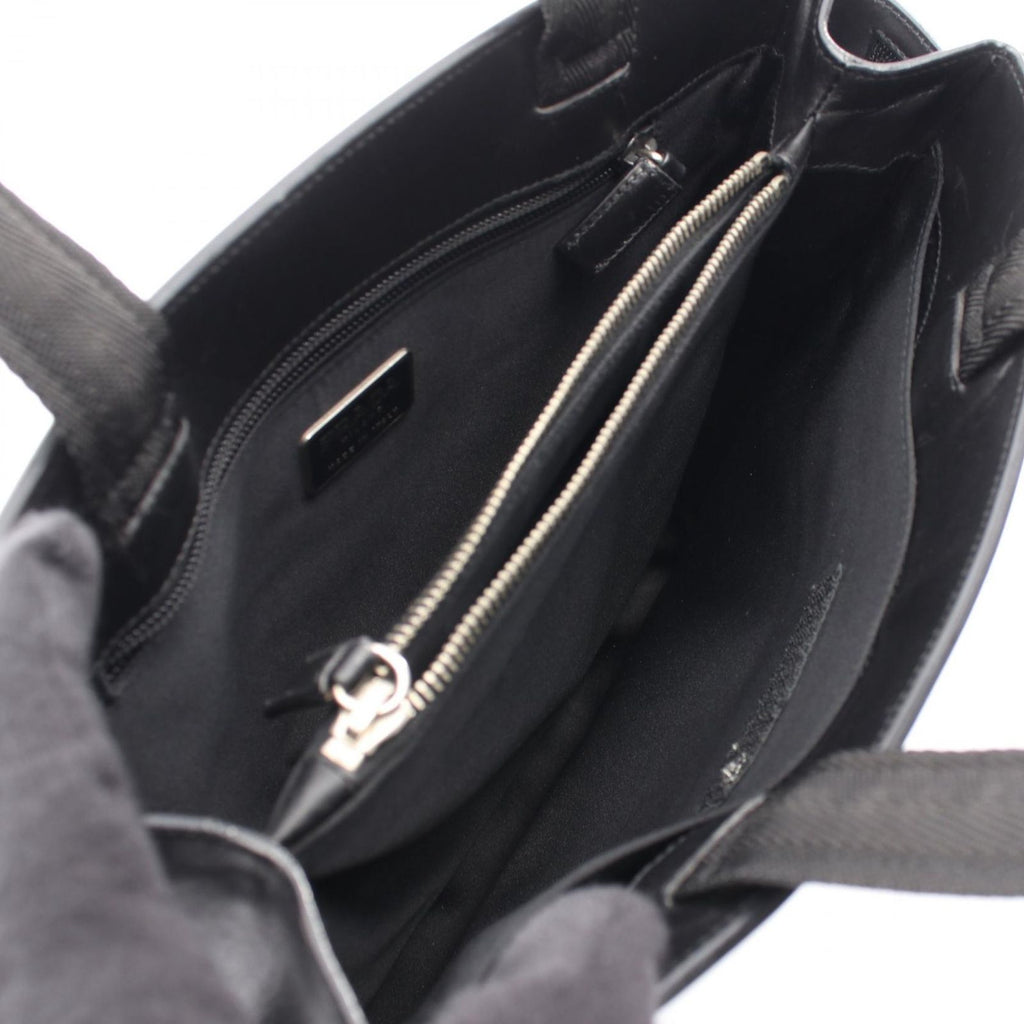 Prada Tote Logo Black Leather Handbag — view 3
