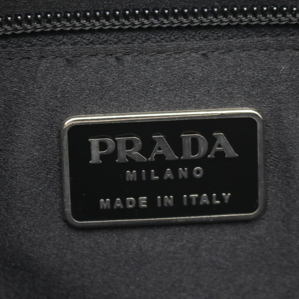 Prada Tote Logo Black Leather Handbag — view 4