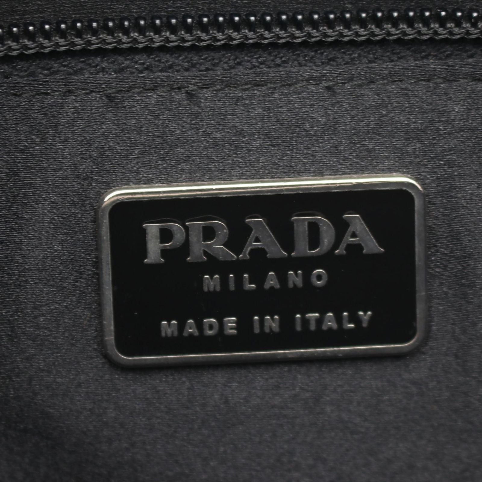 Prada Tote Logo Black Leather Handbag — view 4