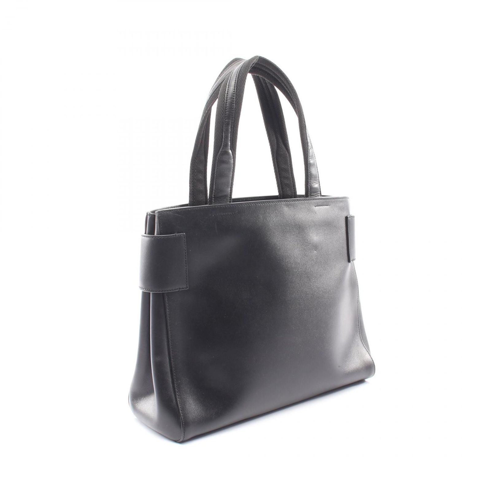 Prada Tote Logo Black Leather Handbag — view 2