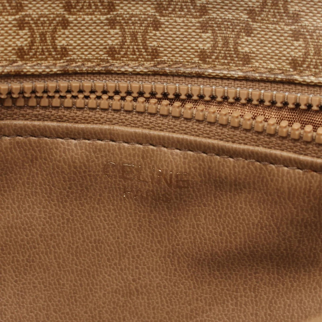Celine Shoulder Bag Triomphe Beige Canvas Leather — view 4