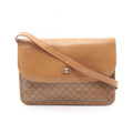 Celine Shoulder Bag Triomphe Beige Canvas Leather