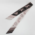 Hermes Heaven Twilly Cheval Coule Bandana Scarf Silk Pink Black White — view 3