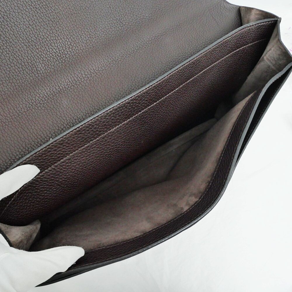 Hermes Sac a Depeches 41 Tote Brown Construction Togo Business — view 5