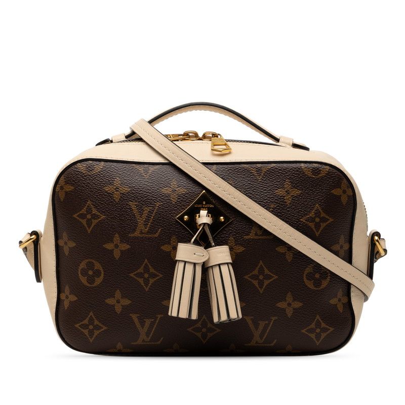 Louis Vuitton Monogram Saintonge Crossbody Shoulder Bag Brown Beige Leather