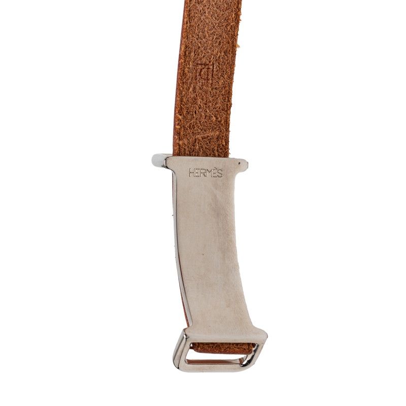 Hermes Hapi 2 Long Bracelet Brown Leather Metal — view 5