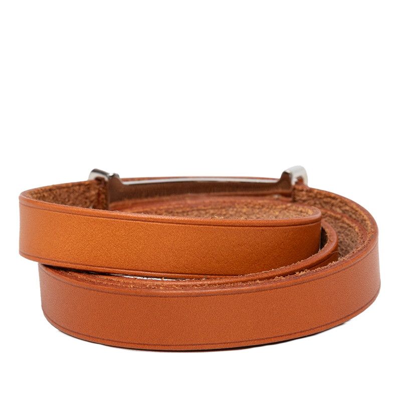 Hermes Hapi 2 Long Bracelet Brown Leather Metal — view 3