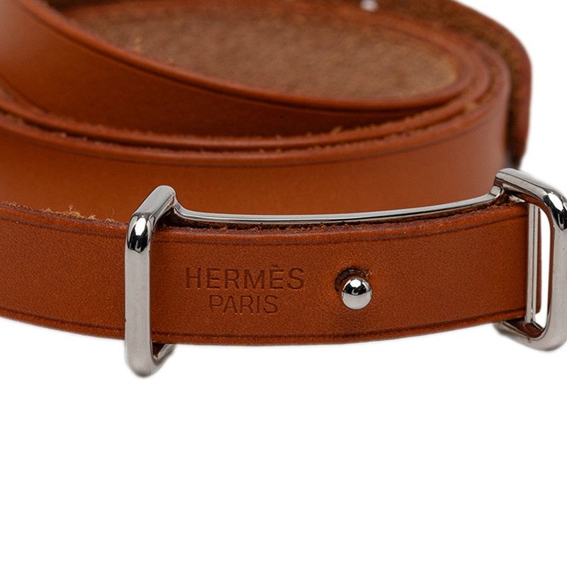 Hermes Hapi 2 Long Bracelet Brown Leather Metal — view 4