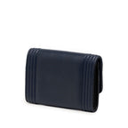 Chanel CC Logo Boy Card Case Business Holder Navy Black Lambskin — view 2