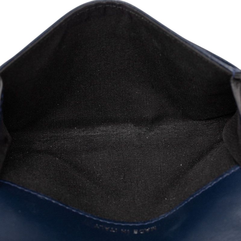 Chanel CC Logo Boy Card Case Business Holder Navy Black Lambskin — view 5