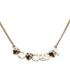 Chanel Heart CC Logo Necklace Gold Plated Rhinestone Bijuu — view 2