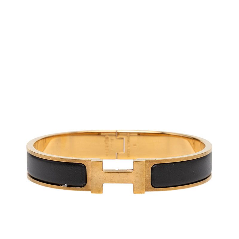 Hermes Click PM Bracelet Gold Black Plated