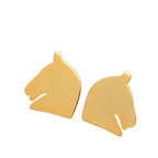 Hermes Cheval Horse Earrings Gold Plated