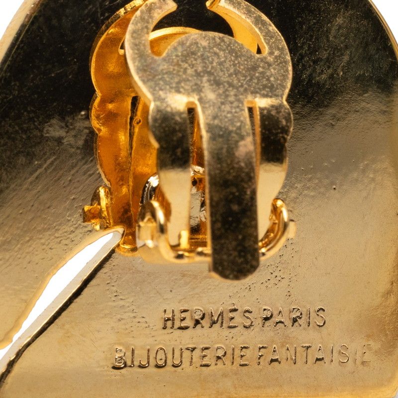 Hermes Cheval Horse Earrings Gold Plated — view 3