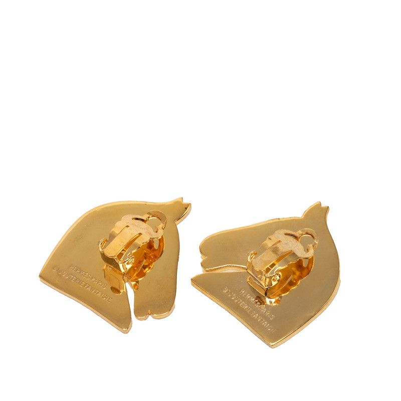 Hermes Cheval Horse Earrings Gold Plated — view 2
