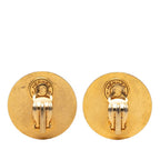 Hermes Series Medle Round Circle Earrings Gold Green Plated Leather — view 2